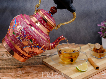 Bakır Nostaljik Çaydanlık, 1900 Ml, Lila