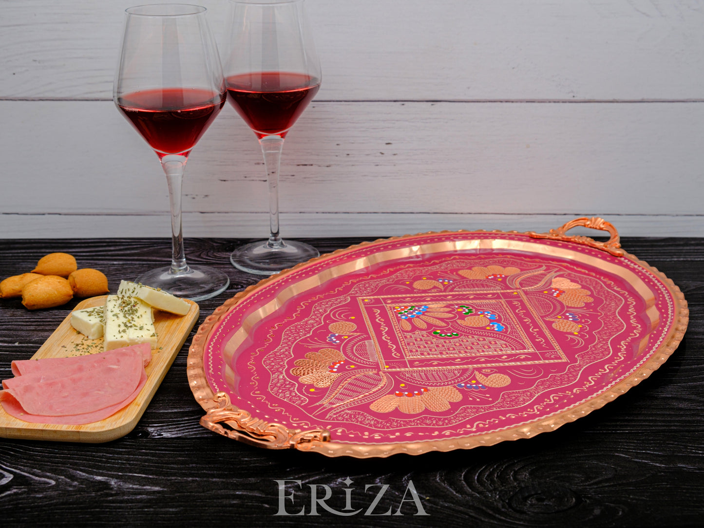 Bakır Oval Servis Tepsisi, Lila
