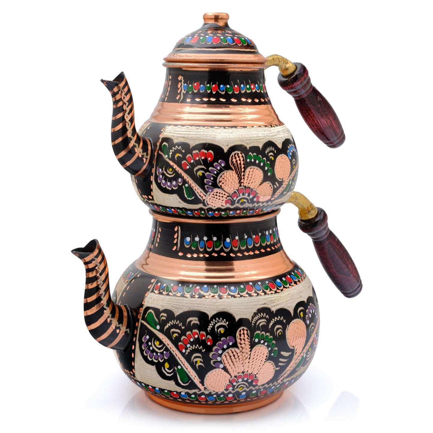 Bakır İkili Çaydanlık, 2850 Ml, Lila